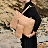 Zeta Cork Vegan Tote Bag | Beige