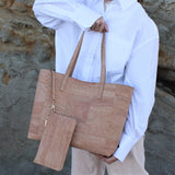 Zeta Cork Vegan Tote Bag | Beige