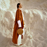 Beta Handcrafted Cork Vegan Round Shoulder Bag | Natural