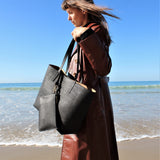 Zeta Cork Vegan Tote Bag | Black