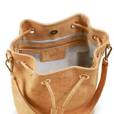Gamma Handcrafted Cork Vegan Bucket Backpack | Beige