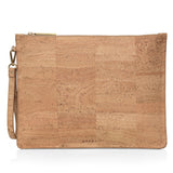 Delta Handcrafted Cork Vegan Large Clutch Pouch | Natural