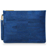 Delta Handcrafted Cork Vegan Large Clutch Pouch | Navy