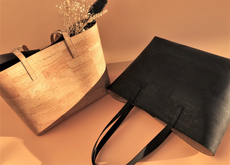 Zeta Cork Vegan Tote Bag | Beige