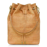 Gamma Handcrafted Cork Vegan Bucket Backpack | Beige