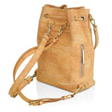 Gamma Handcrafted Cork Vegan Bucket Backpack | Beige