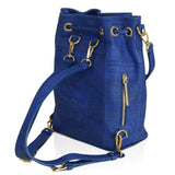 Gamma Handcrafted Cork Vegan Bucket Backpack | Navy