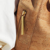 Gamma Handcrafted Cork Vegan Bucket Backpack | Beige