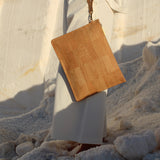 Delta Handcrafted Cork Vegan Large Clutch Pouch | Natural