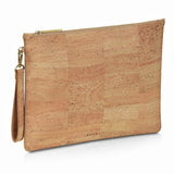 Delta Handcrafted Cork Vegan Large Clutch Pouch | Natural