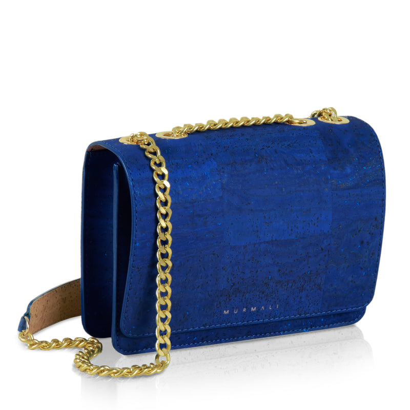 Alpha Handcrafted Cork Vegan Crossbody Bag | Navy
